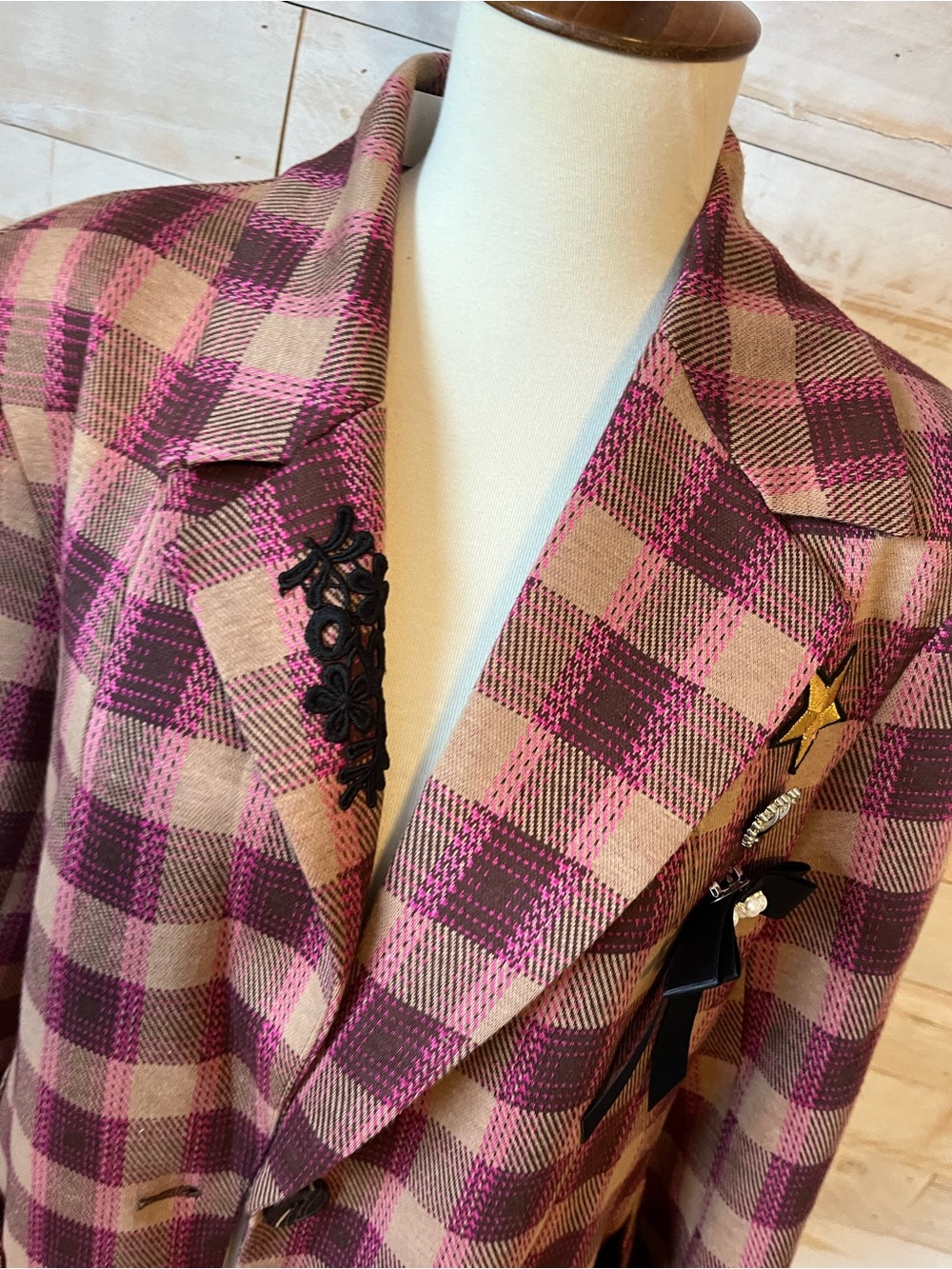 NWT Anthropologie size M plaid pin blazer jacket - Picture 5 of 12